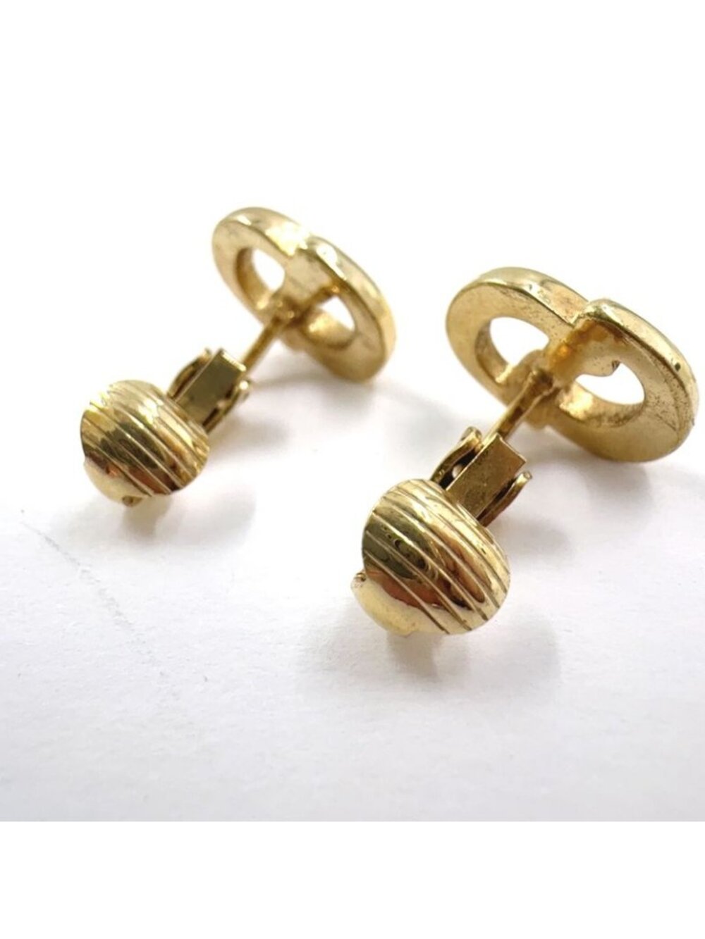 Dior Cdlogo Gold Plated Earrings - Picture 6 of 8
